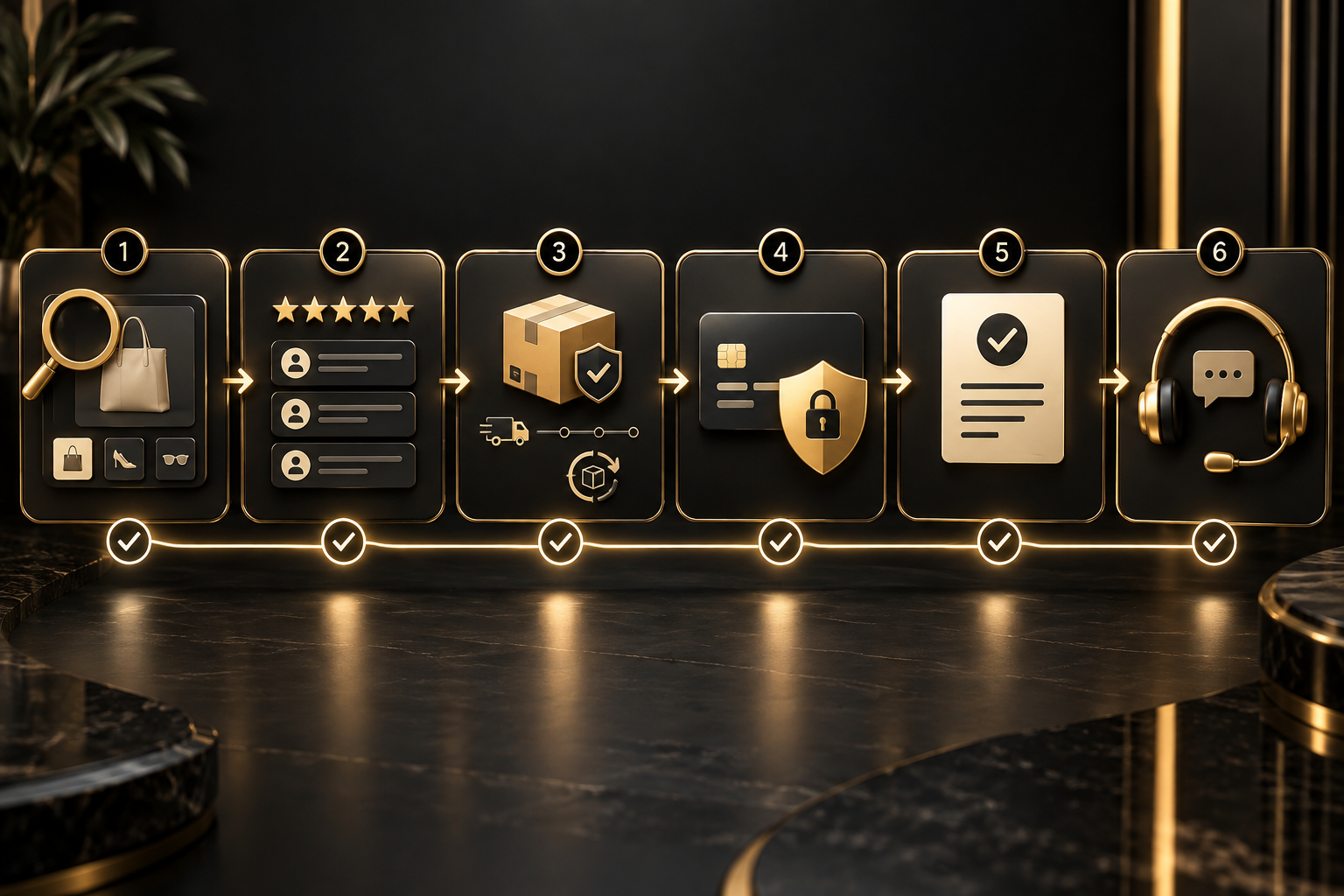 E-commerce customer trust journey from product discovery through reviews delivery secure payment confirmation and support