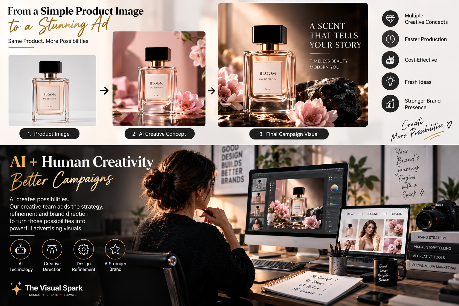 Product image transformed into a professional AI advertising visual