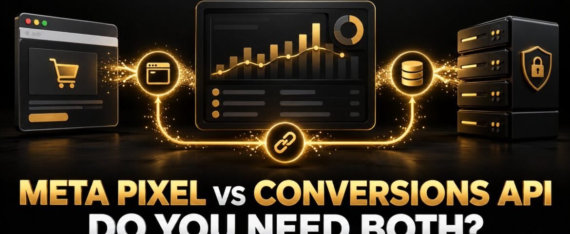 Meta Pixel and Conversions API browser and server signals connected to one ads dashboard
