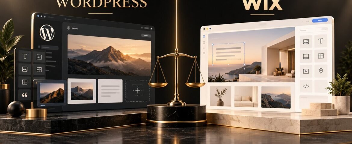 WordPress vs Wix for small business website platform comparison